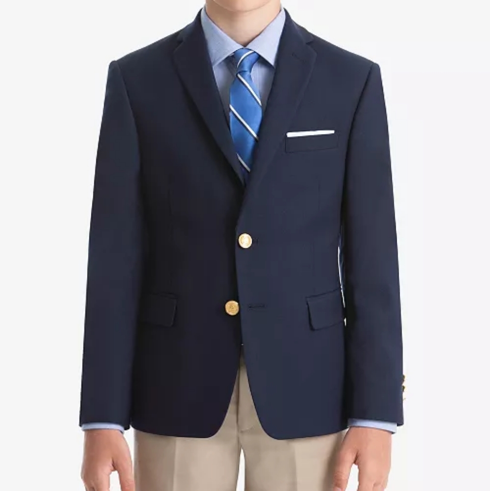 Boys sz 10 Polo Ralph Lauren Wool Navy Blazer Jacket Sport Coat